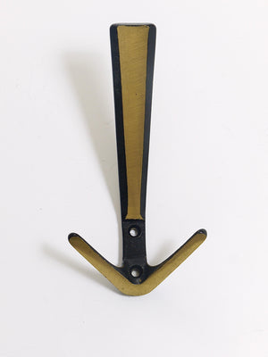 21x Midcentury Brass Double Wall Hook by Herta Baller, Vienna, Austria, 1950s