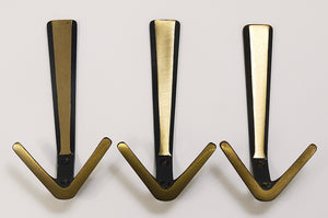 21x Midcentury Brass Double Wall Hook by Herta Baller, Vienna, Austria, 1950s