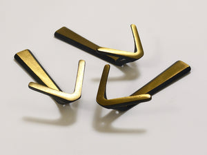 21x Midcentury Brass Double Wall Hook by Herta Baller, Vienna, Austria, 1950s