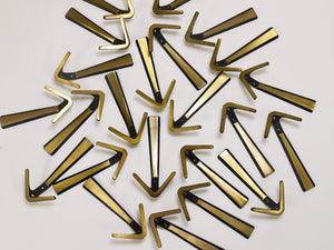 21x Midcentury Brass Double Wall Hook by Herta Baller, Vienna, Austria, 1950s