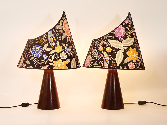 A Pair Missoni Post-Modern Table Side Lamps by Massimo Valloto, Italy, 1980s