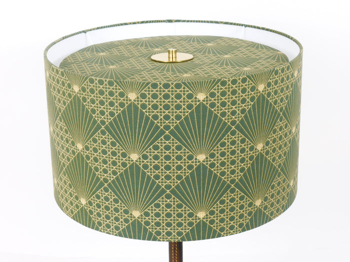 Pair J.T. Kalmar Brass & Leather Mid-Century Table or Side Lamps, Austria, 1960s