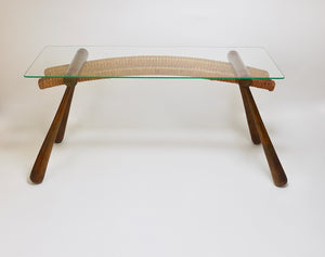 Table basse / d'appoint Mid-Century Max Kment, érable, corde, Autriche, années 1950