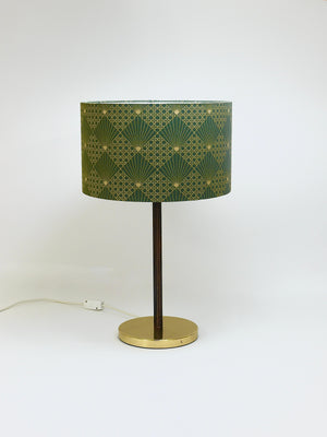 Paar J.T. Kalmar Tisch- oder Beistelllampen aus Messing und Leder, Mid-Century, Österreich, 1960er-Jahre