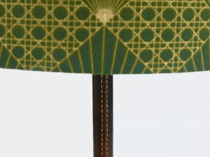 Paar J.T. Kalmar Tisch- oder Beistelllampen aus Messing und Leder, Mid-Century, Österreich, 1960er-Jahre