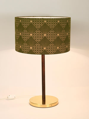 Paar J.T. Kalmar Tisch- oder Beistelllampen aus Messing und Leder, Mid-Century, Österreich, 1960er-Jahre