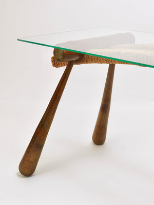 Table basse / d'appoint Mid-Century Max Kment, érable, corde, Autriche, années 1950