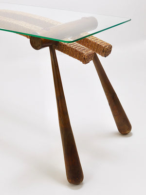 Table basse / d'appoint Mid-Century Max Kment, érable, corde, Autriche, années 1950