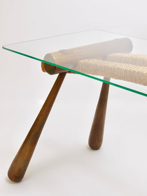 Table basse / d'appoint Mid-Century Max Kment, érable, corde, Autriche, années 1950
