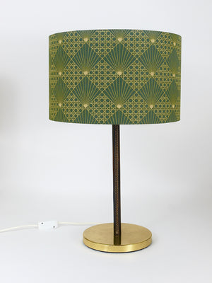 Paar J.T. Kalmar Tisch- oder Beistelllampen aus Messing und Leder, Mid-Century, Österreich, 1960er-Jahre