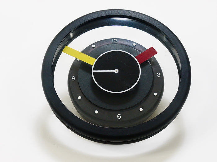 Postmodern Round Pop Art Desk or Table Clock, Memphis Milano Style, Italy, 1990s