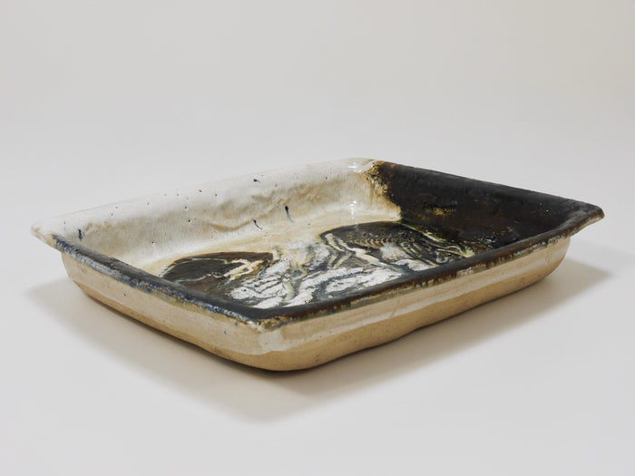 Two Jeppe Hagedorn-Olsen Large Abstract Stoneware Bowls / Plates, Denmark, 1970s
