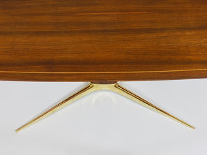 Oswald Haerdtl x Hagenauer Vienna Brass & Walnut Coffee Table, Austria, 1950s