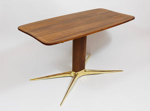 Oswald Haerdtl x Hagenauer Vienna Brass & Walnut Coffee Table, Austria, 1950s