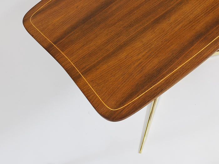 Oswald Haerdtl x Hagenauer Vienna Brass & Walnut Coffee Table, Austria, 1950s