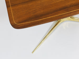 Oswald Haerdtl x Hagenauer Vienna Brass & Walnut Coffee Table, Austria, 1950s