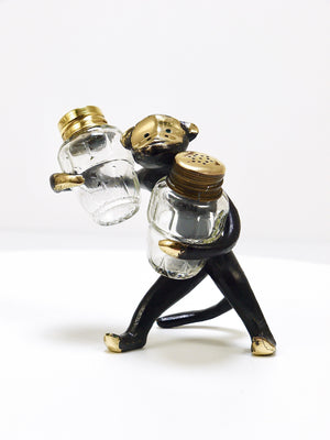 Walter Bosse Monkey Salt and Pepper Shakers Set, Herta Baller, Austria, 1950s
