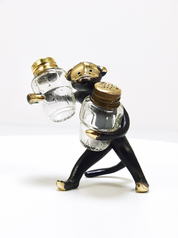 Walter Bosse Monkey Salt and Pepper Shakers Set, Herta Baller, Austria, 1950s