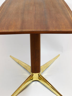 Oswald Haerdtl x Hagenauer Vienna Brass & Walnut Coffee Table, Austria, 1950s