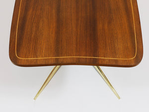 Oswald Haerdtl x Hagenauer Vienna Brass & Walnut Coffee Table, Austria, 1950s