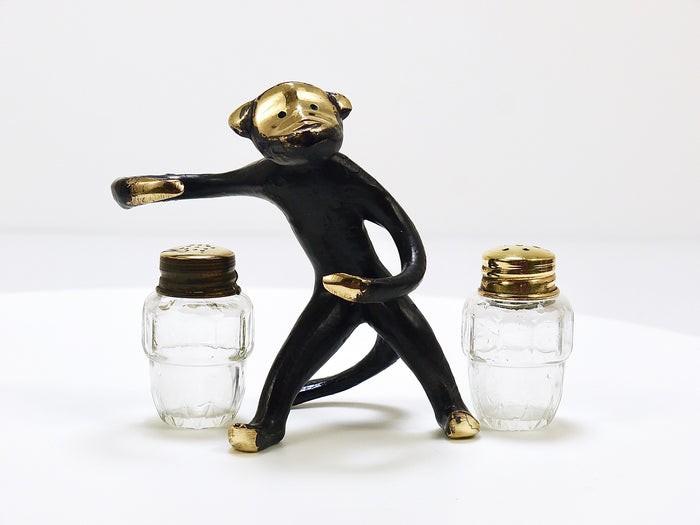 Walter Bosse Monkey Salt and Pepper Shakers Set, Herta Baller, Austria, 1950s