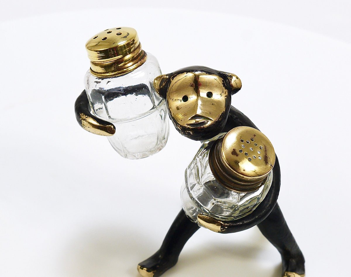 Set salatore e pepiera a forma di scimmia di Walter Bosse, Herta Baller, Austria, anni 1950