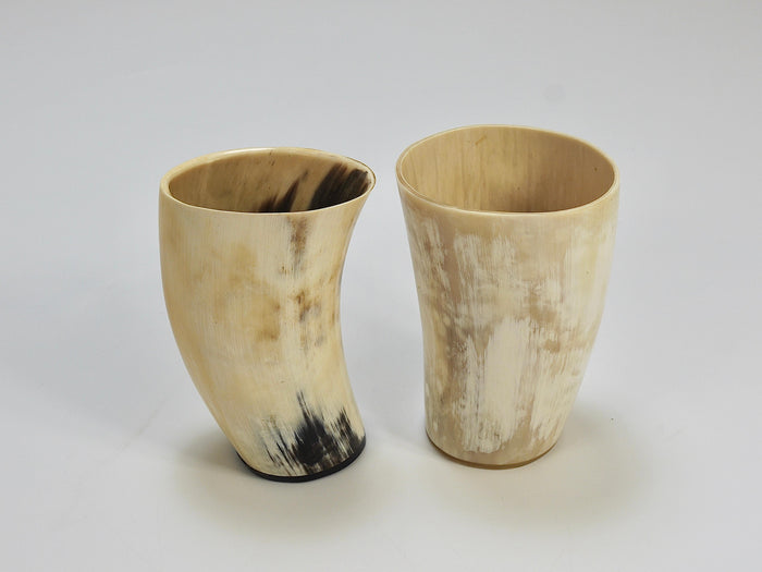 Two Carl Aubock Mid-Century Horn Desk Pen & Pencil Holder Cups, Austria, 1950s