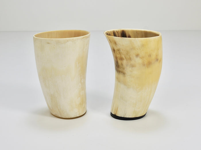Two Carl Aubock Mid-Century Horn Desk Pen & Pencil Holder Cups, Austria, 1950s