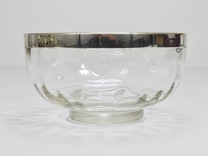 Koloman Moser Art Nouveau Meteor Bowl With Silver Rim, Bakalowits Vienna, 1900s