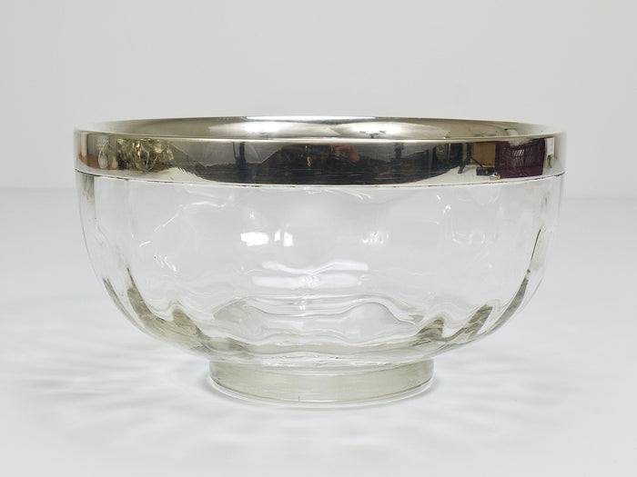 Koloman Moser Art Nouveau Meteor Bowl With Silver Rim, Bakalowits Vienna, 1900s