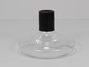 Carl Aubock II Vase Decanter with Black Leather Top, Midcentury, Austria, 1950s