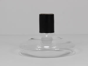 Carl Aubock II Vase Decanter with Black Leather Top, Midcentury, Austria, 1950s