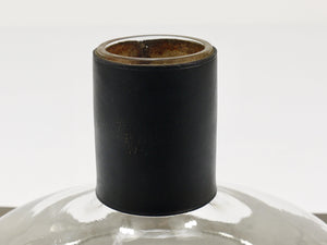 Carl Aubock II Vase Decanter with Black Leather Top, Midcentury, Austria, 1950s