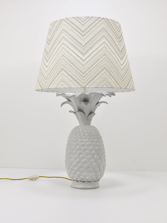 Tommaso Barbi Style White Pineapple Hollywood Regency Table Lamp, Italy, 1970s