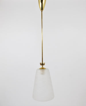 Suspension lanterne en laiton à couronne, style Gio Ponti, Mid-Century, Italie, années 1950