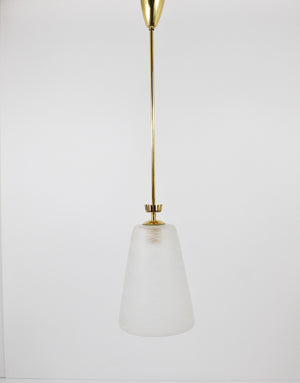 Suspension lanterne en laiton à couronne, style Gio Ponti, Mid-Century, Italie, années 1950