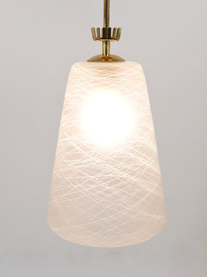 Suspension lanterne en laiton à couronne, style Gio Ponti, Mid-Century, Italie, années 1950