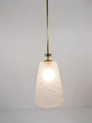Suspension lanterne en laiton à couronne, style Gio Ponti, Mid-Century, Italie, années 1950