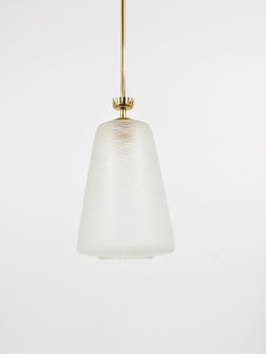 Suspension lanterne en laiton à couronne, style Gio Ponti, Mid-Century, Italie, années 1950