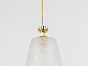 Suspension lanterne en laiton à couronne, style Gio Ponti, Mid-Century, Italie, années 1950
