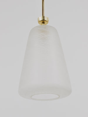 Suspension lanterne en laiton à couronne, style Gio Ponti, Mid-Century, Italie, années 1950