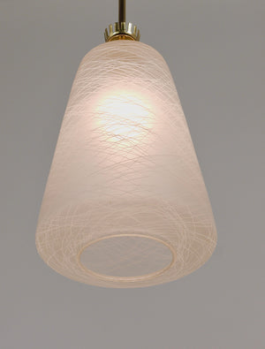 Suspension lanterne en laiton à couronne, style Gio Ponti, Mid-Century, Italie, années 1950