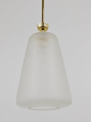 Suspension lanterne en laiton à couronne, style Gio Ponti, Mid-Century, Italie, années 1950