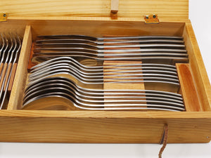 Cubertería Helmut Alder Amboss 2050 en su caja original para seis, 30 piezas, Austria, años 50