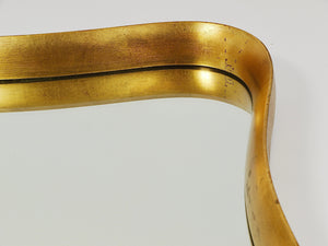 Gio Ponti Style Gilt Wood Mirror by Max Welz Vienna, Austria, 1940s