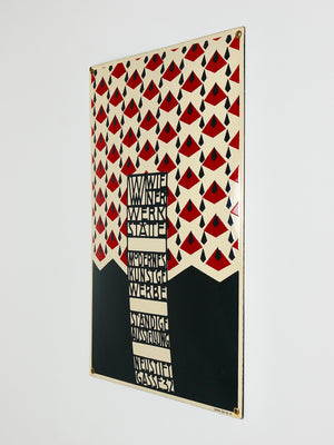 Plaque publicitaire émaillée Art nouveau Josef Hoffmann Wiener Werkstätte, Vienne