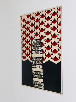 Plaque publicitaire émaillée Art nouveau Josef Hoffmann Wiener Werkstätte, Vienne