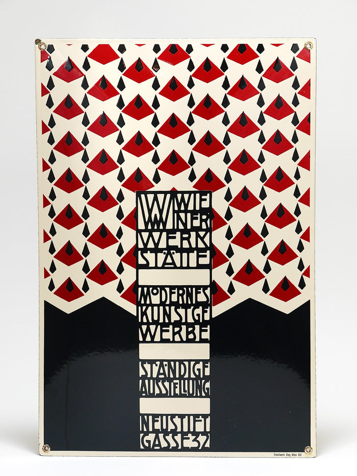Josef Hoffmann Wiener Werkstätte Vienna Art Nouveau Enamel Advertising Sign