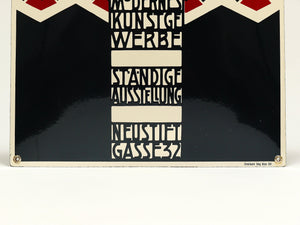 Plaque publicitaire émaillée Art nouveau Josef Hoffmann Wiener Werkstätte, Vienne