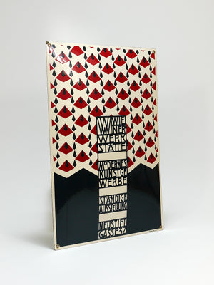 Plaque publicitaire émaillée Art nouveau Josef Hoffmann Wiener Werkstätte, Vienne